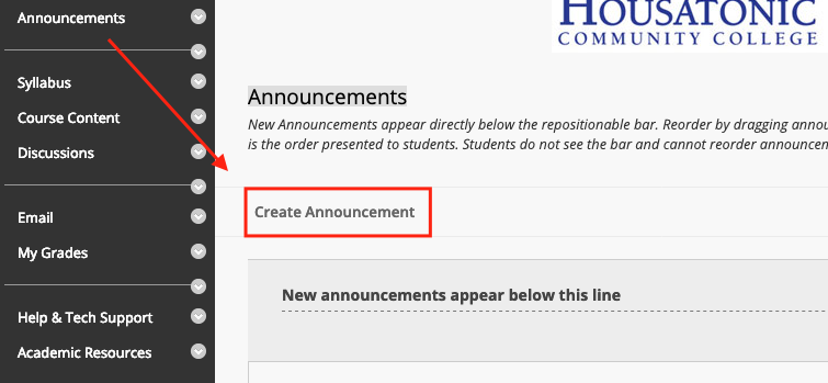 Create an Announcement Create an Announcement