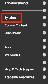 SyllabusMenu Syllabus Menu