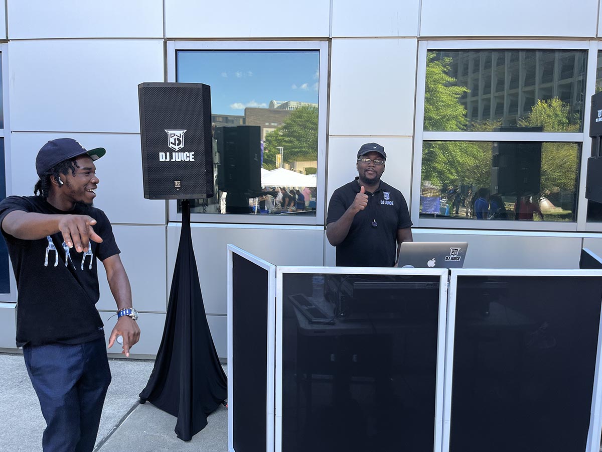 Tajay and Donavan at new student welcome