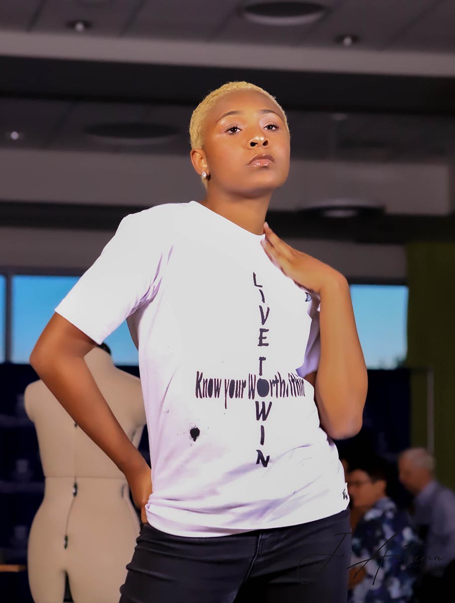 Tajays model walks in HCC fashion show